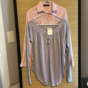 We The Free - Free People Lilac Waffle Top XS